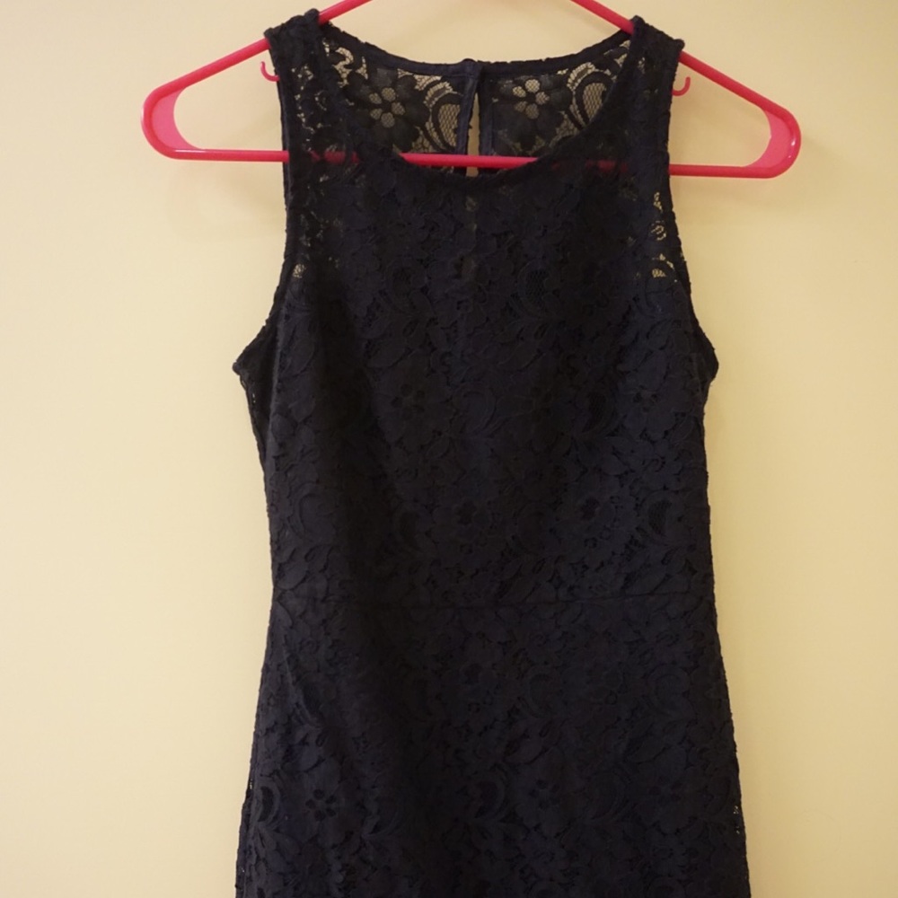 JCrew Navy Blue Lace Cocktail Dress